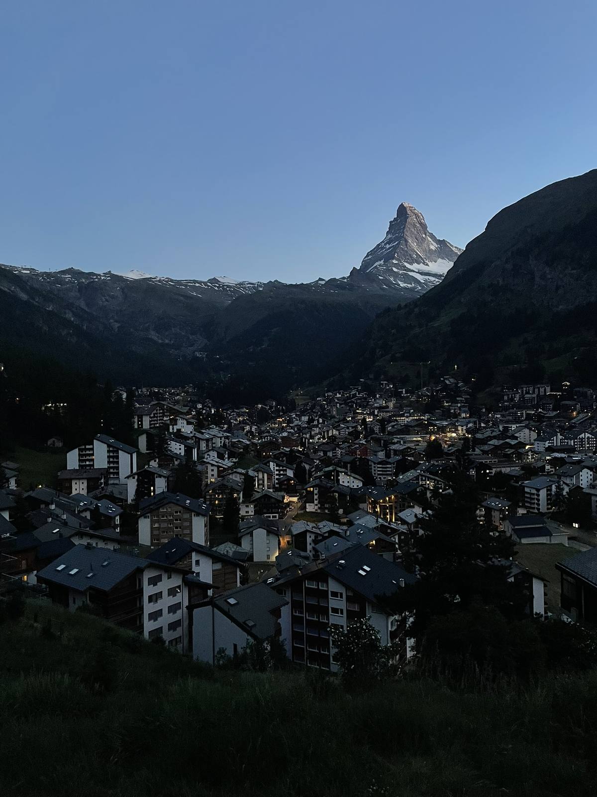Zermatt at night in Switzerland